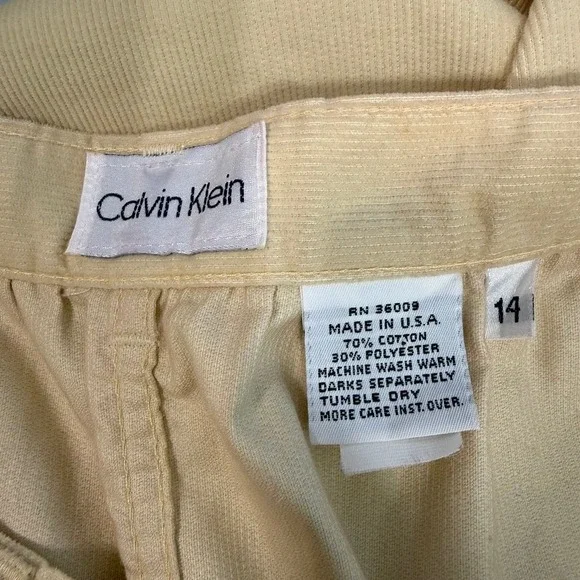 VTG Calvin Klein Women Pleated Corduroy Midi Skirt Size 14 Americana Y2K Preppy - Picture 4 of 7